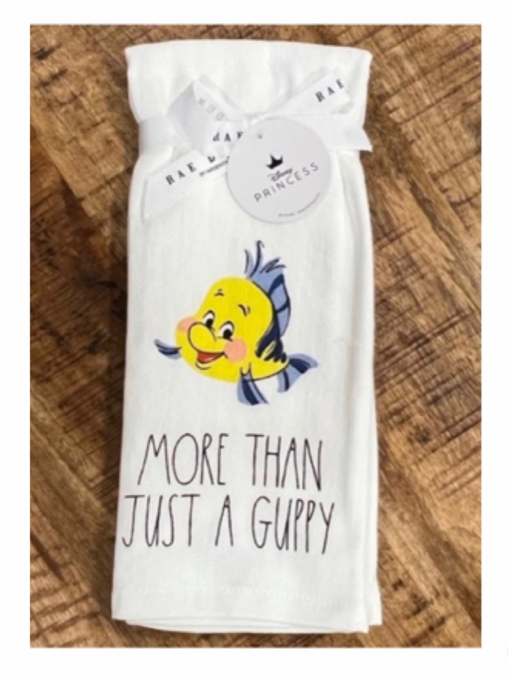 Rae Dunn Disney Princess Little Mermaid MORE THAN JUST GUPPY Kitchen Towel Set